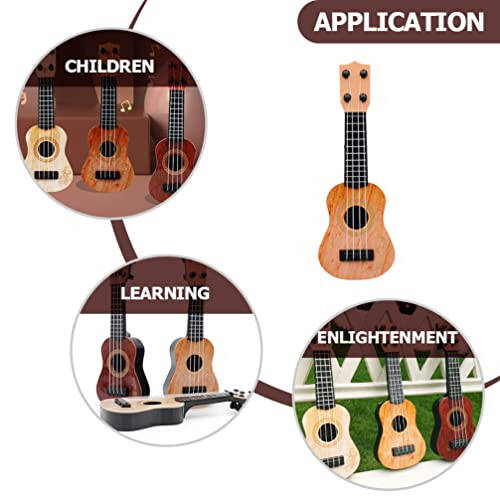 STOBOK Kids Guitar Musical Toy,Mini Classical Ukulele Guitar Musical Educational Toy Guitar Instrument Toy for Children Toddler Beginner School - 6