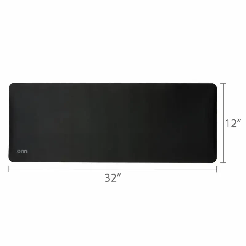 Stol usti mat, to'rtburchak shakl, sirpanmaydigan tabiiy kauchuk asosli qora polyester yuzasi, 32inx12in - ONN