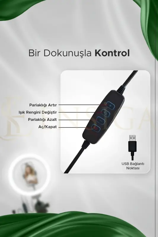 Stol usti yoritgichi Ring Light 10 dyuymli Led Mini Stol Tripodli Video Studiya Makiyaj Yorug'ligi - STOL OYOQLI 10 DYUYM - 5