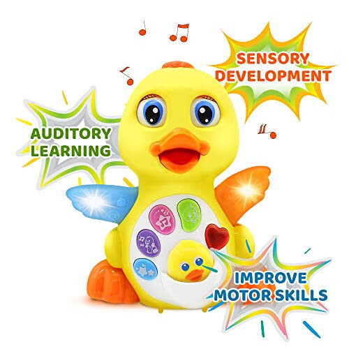 Stone and Clark Dancing Easter Duck w/Lights and Music – Toddler Learning & Crawling Baby Toys – Baby Musical and Light up Toys for 1 Year Old Boy & Girl - Stone (1)