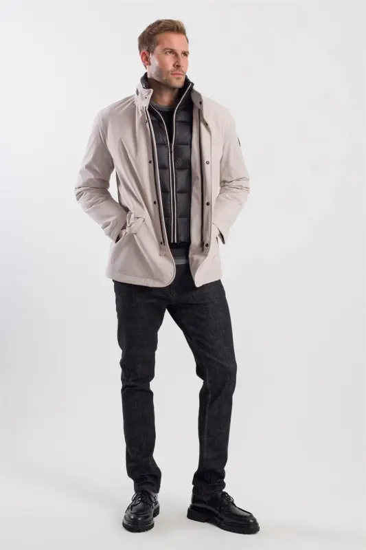 Stone Comfort Fit Hidden Hooded Jacket - 1