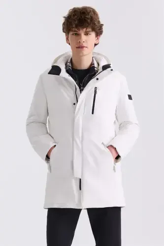 Stone Comfort Fit Hooded Hidden Zipper Winter Coat 