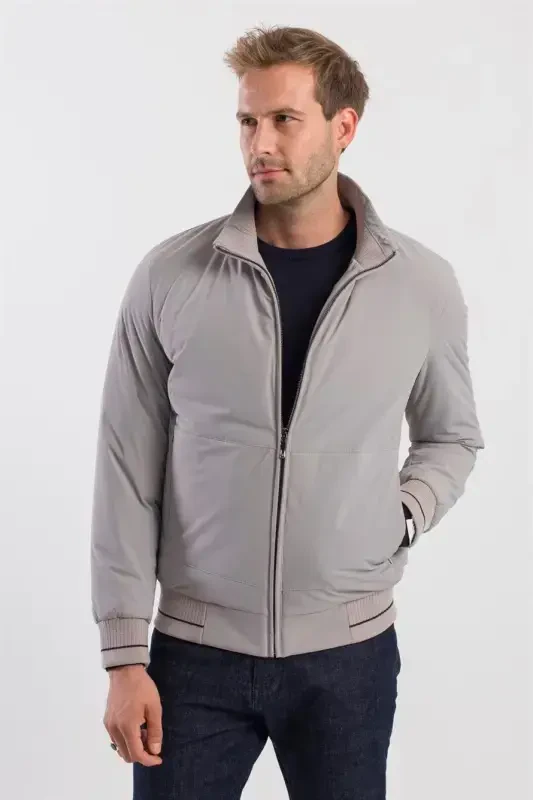 Stone Comfort Fit Stand-Up Collar Coat - JAKAMEN