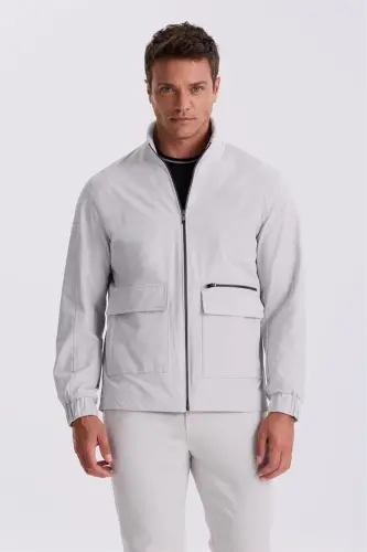 Stone Comfort Fit Stand-Up Collar Seasonal Jacket - JAKAMEN (1)