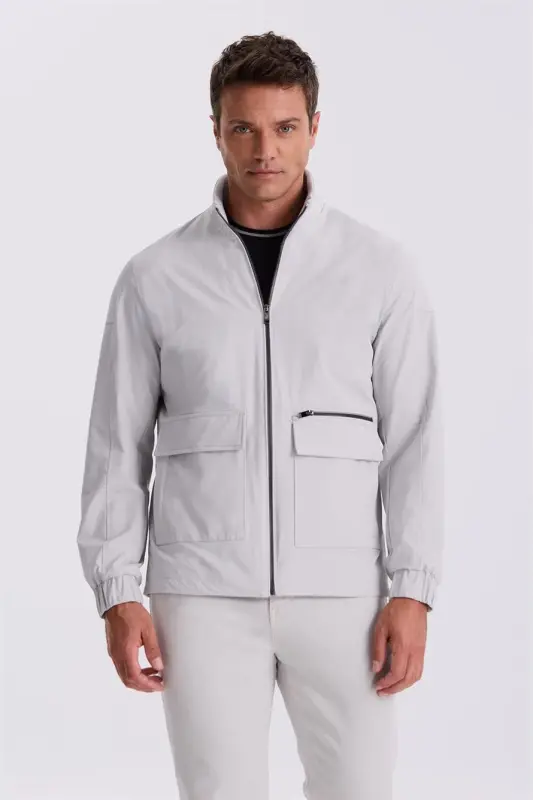 Stone Comfort Fit Stand-Up Collar Seasonal Jacket - 2