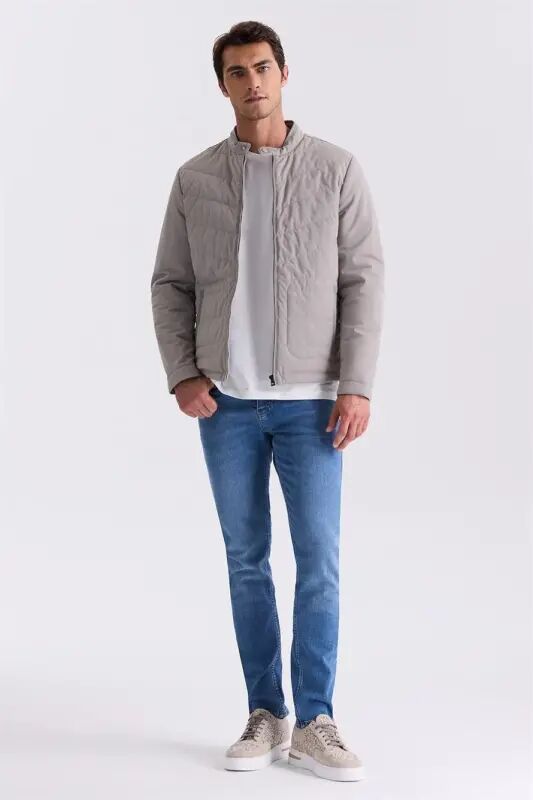 Stone Comfort Fit Stand-Up Collar Zip-Up Seasonal Jacket - 2