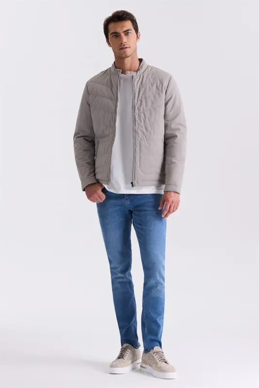 Stone Comfort Fit Stand-Up Collar Zip-Up Seasonal Jacket - 2