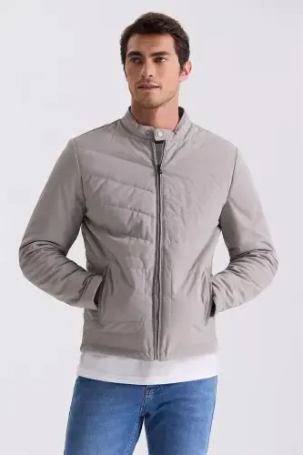 Stone Comfort Fit Stand-Up Collar Zip-Up Seasonal Jacket 