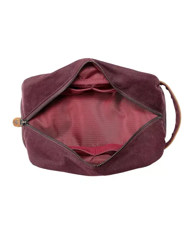 Stone Creek Waxed Canvas Toiletry Bag - Burgundy - 2