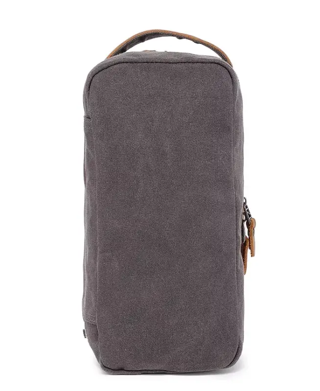 Stone Creek Waxed Canvas Toiletry Bag - Gray - 11