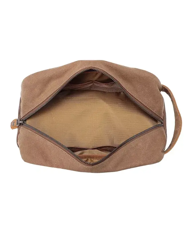 Stone Creek Waxed Canvas Toiletry Bag - Khaki - 2