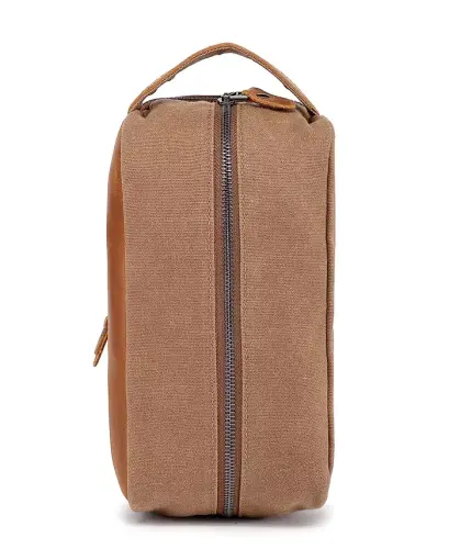 Stone Creek Waxed Canvas Toiletry Bag - Khaki - 9