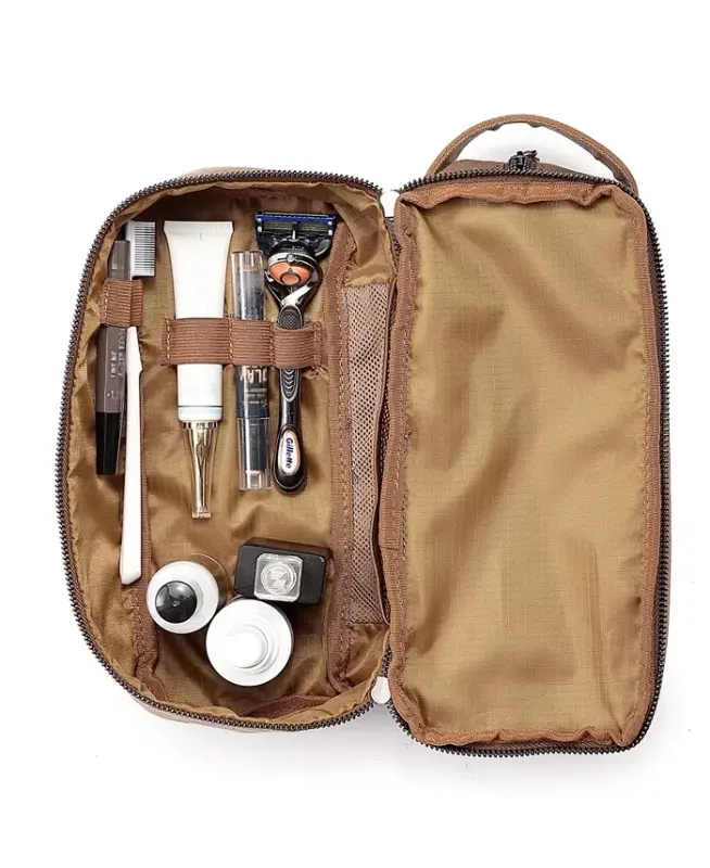 Stone Creek Waxed Canvas Toiletry Bag-Khaki - 4