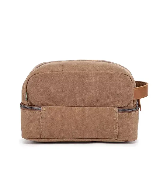 Stone Creek Waxed Canvas Toiletry Bag-Khaki - 5