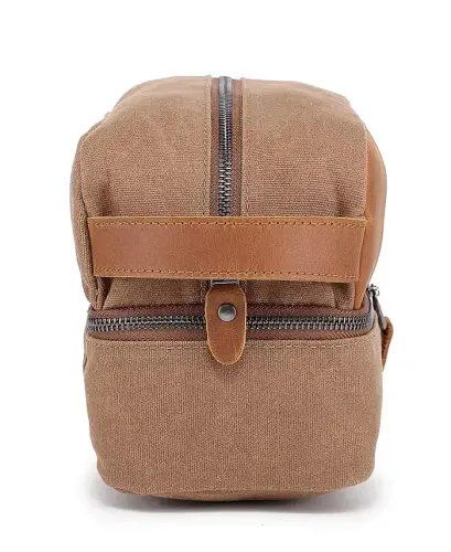 Stone Creek Waxed Canvas Toiletry Bag-Khaki - 6