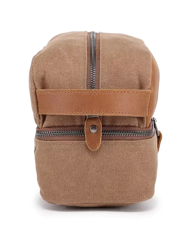 Stone Creek Waxed Canvas Toiletry Bag-Khaki - 6