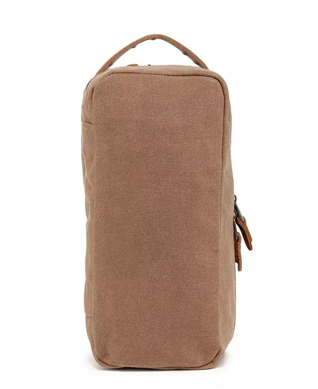 Stone Creek Waxed Canvas Toiletry Bag-Khaki - 11
