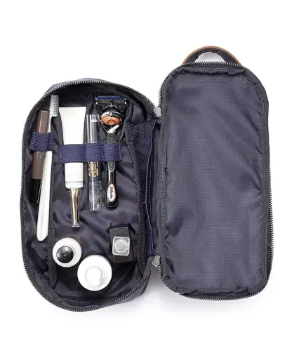 Stone Creek Waxed Canvas Toiletry Bag-Navy - 4