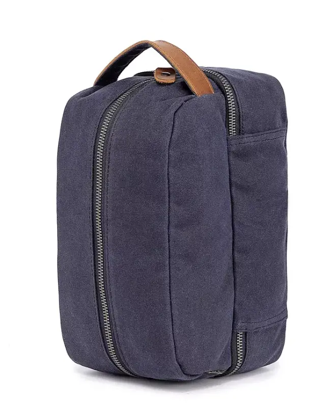 Stone Creek Waxed Canvas Toiletry Bag - Navy - 10