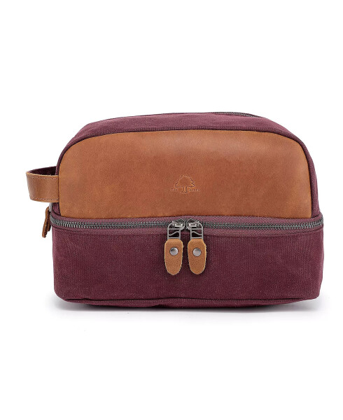 Stone Creek Waxed Canvas Toiletry Bag Burgundy - 1