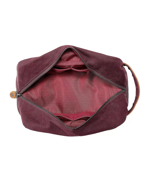 Stone Creek Waxed Canvas Toiletry Bag Burgundy - 2