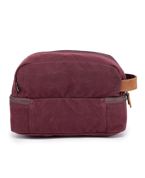 Stone Creek Waxed Canvas Toiletry Bag Burgundy - 5