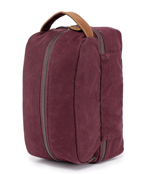 Stone Creek Waxed Canvas Toiletry Bag Burgundy - 10