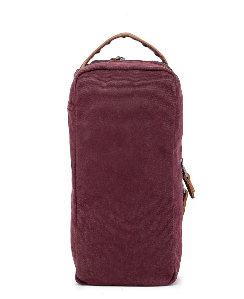 Stone Creek Waxed Canvas Toiletry Bag Burgundy - 11