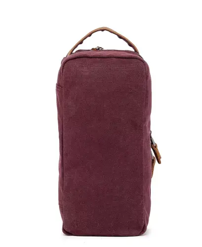 Stone Creek Waxed Canvas Toiletry Bag-Burgundy - 9