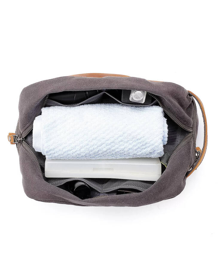 Stone Creek Waxed Canvas Toiletry Bag Gray - 3