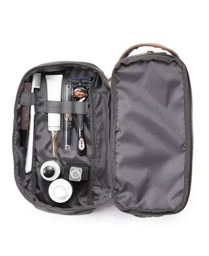 Stone Creek Waxed Canvas Toiletry Bag-Gray - 4