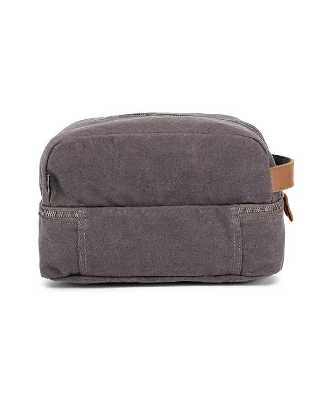 Stone Creek Waxed Canvas Toiletry Bag-Gray - 5