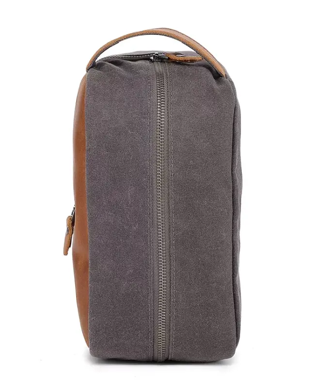Stone Creek Waxed Canvas Toiletry Bag-Gray - 9