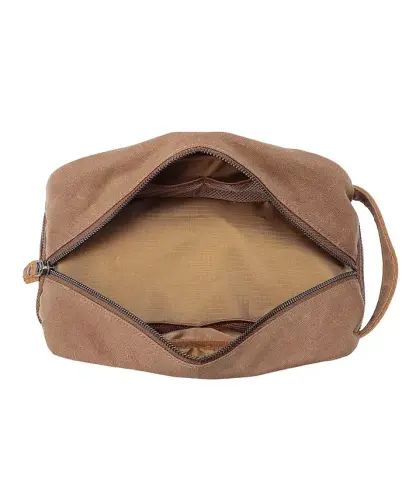 Stone Creek Waxed Canvas Toiletry Bag-Khaki - 2