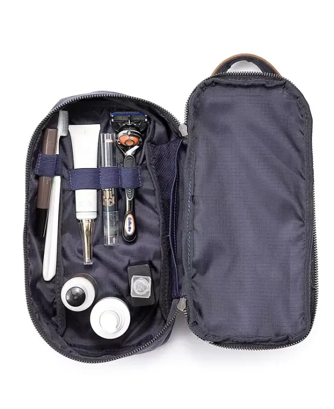 Stone Creek Waxed Canvas Toiletry Bag-Navy - 4