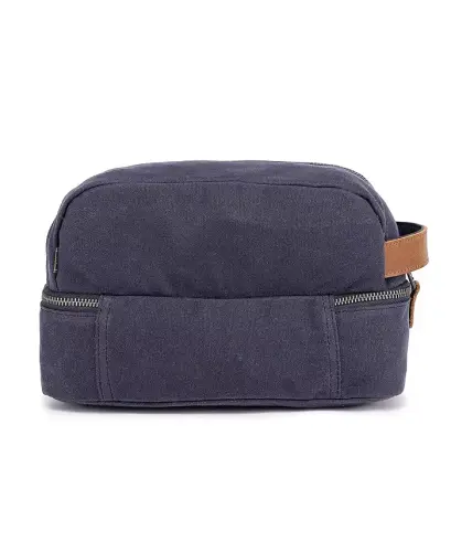 Stone Creek Waxed Canvas Toiletry Bag-Navy - 5