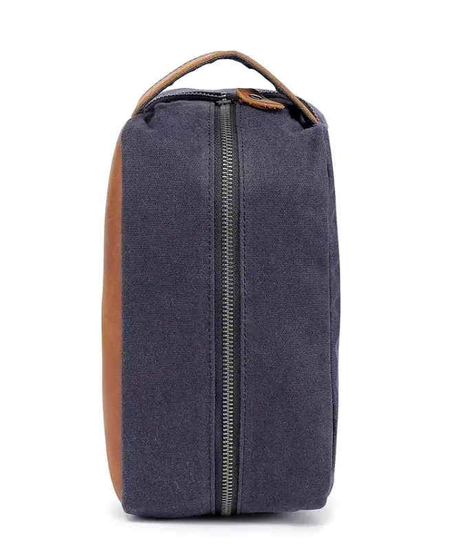 Stone Creek Waxed Canvas Toiletry Bag-Navy - 9