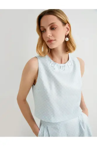 Stone Detailed Blouse - 1