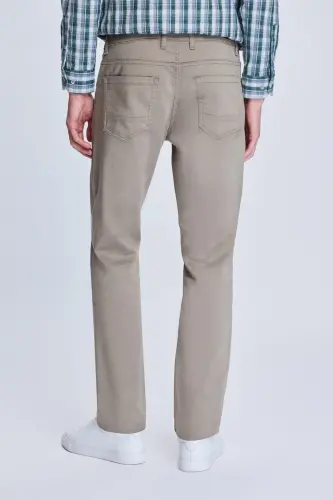 Stone Dynamic Fit Cotton 5 Pocket Canvas Pants-Stone - 5