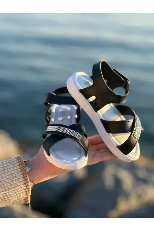 Stone Elegant Kids Sandals, Baby Sandals, Non-Slip Summer Kids Shoes-Blackstoned - 2