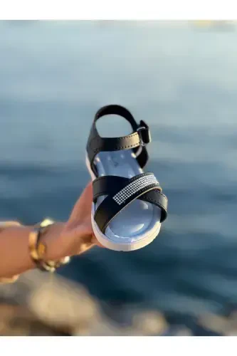 Stone Elegant Kids Sandals, Baby Sandals, Non-Slip Summer Kids Shoes-Blackstoned - 4