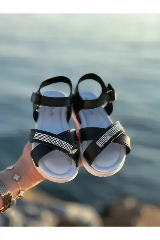 Stone Elegant Kids Sandals, Baby Sandals, Non-Slip Summer Kids Shoes-Blackstoned - 6