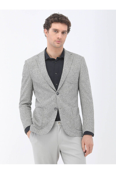 Stone Pattern Modern Fit Knit Jacket - 1