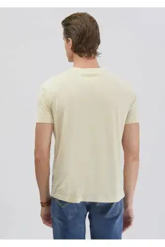 Stone Plain Bicycle Collar T-Shirt-Stone - 6