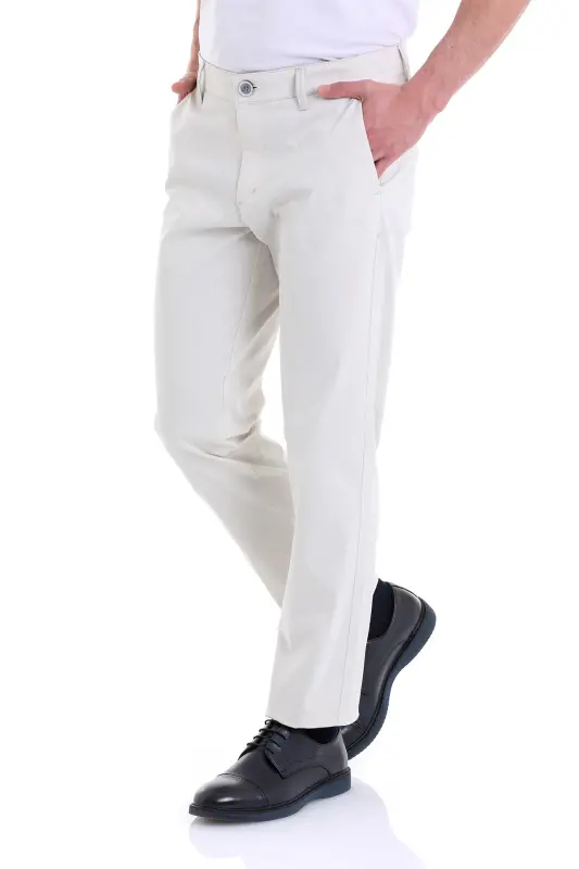 Stone Regular Fit Plain Cotton Side Pocket Canvas Pants - 3