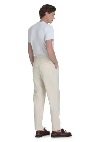 Stone Relaxed Fit 5 Pocket Canvas Pant-Stone - 3