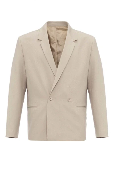 Stone Single Button Double Breasted Men's Blazer Jacket - 16