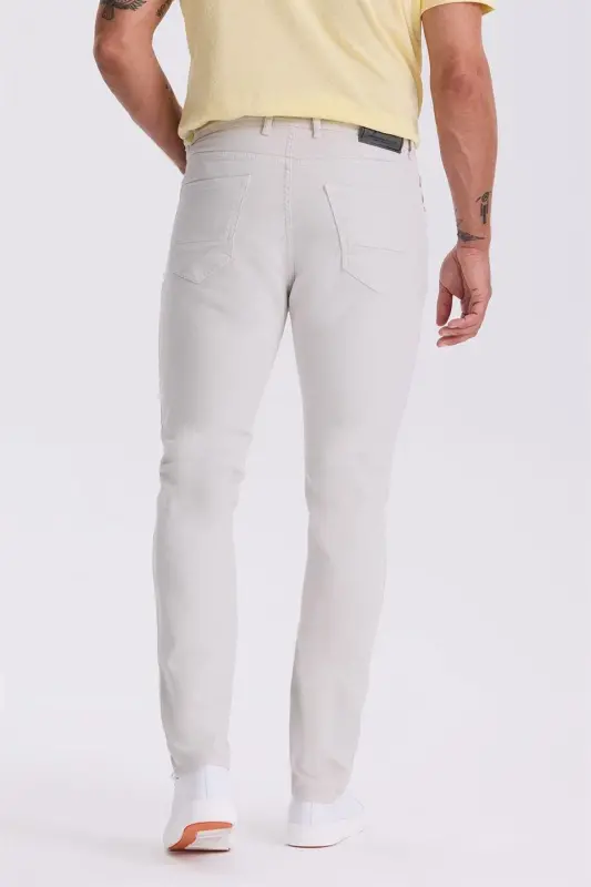 Stone Slim Fit Cotton Narrow Cut 5 Pocket Trousers - 4