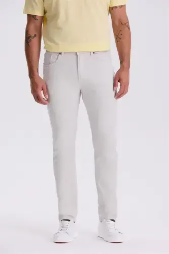 Stone Slim Fit Cotton Slim Leg 5-Pocket Trousers - 1