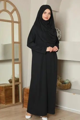 Stone Tasbih Gifted One-Piece Prayer Dress-BLACKZ - MEDIPEK (1)
